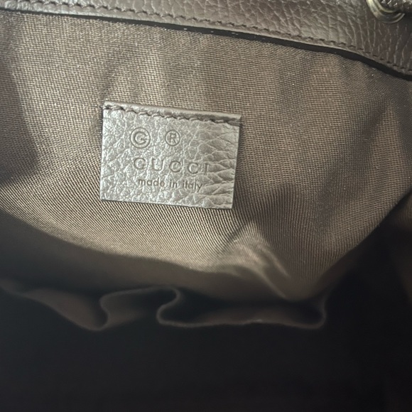 GUCCI Monogram Dollar Calfskin O Drawstring Backpack- AUTHENTIC - Picture 7 of 8